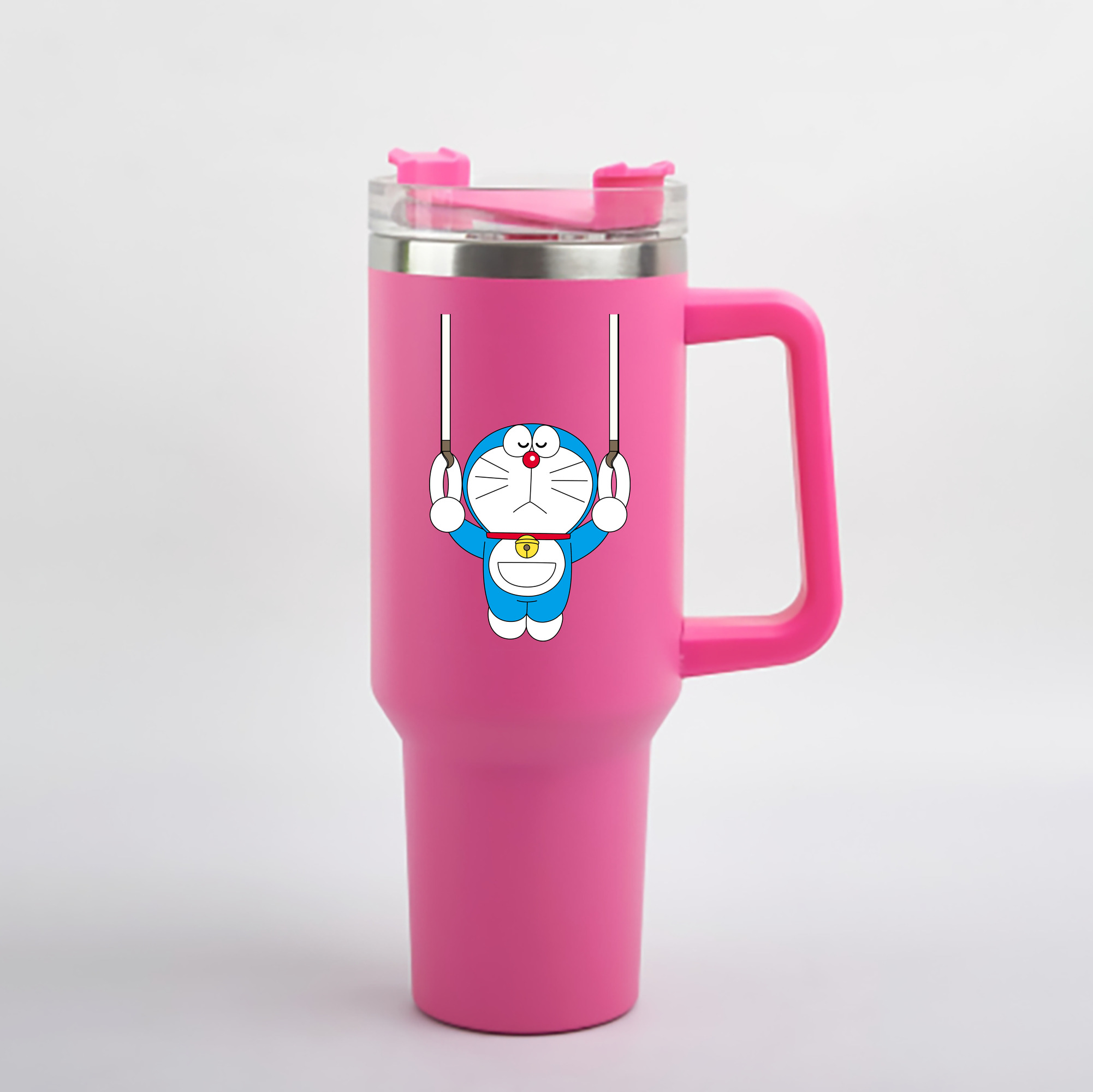 （画像用） ドラえもん Doraemon 1200mL車用タンブラー - クリスタルステッカー（プラスチックストロー付き）